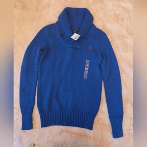 Ralph Lauren Blue Shawl Collar Sweater